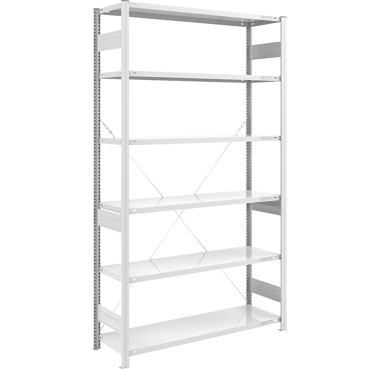 Heavy duty boltless shelving unit – eurokraft pro, single-sided, HxWxD 2500 x 1300 x 500 mm, grey, standard shelf unit-33