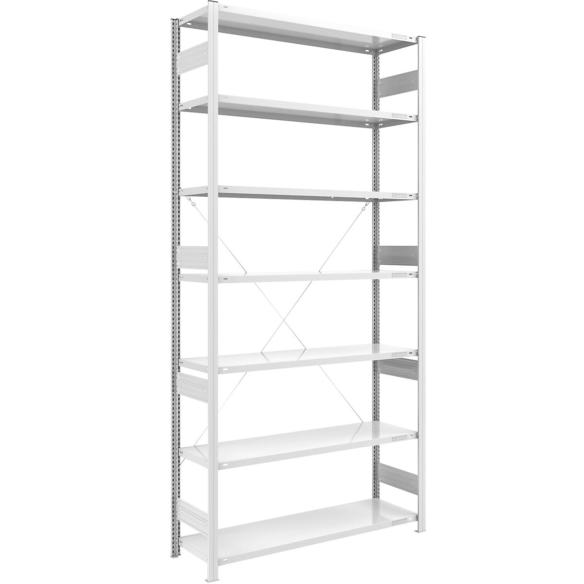 Heavy duty boltless shelving unit – eurokraft pro, single-sided, HxWxD 3000 x 1300 x 500 mm, grey, standard shelf unit-72