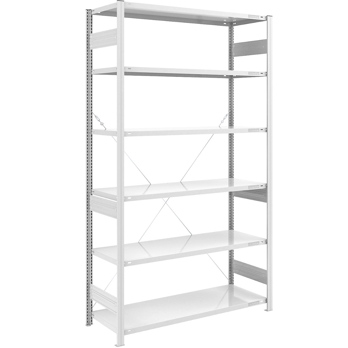 Heavy duty boltless shelving unit – eurokraft pro, single-sided, HxWxD 2500 x 1300 x 600 mm, grey, standard shelf unit-12