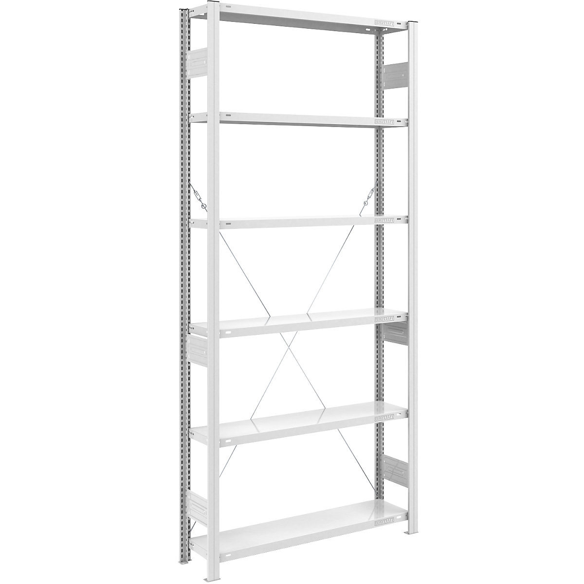 Heavy duty boltless shelving unit – eurokraft pro, single-sided, HxWxD 2500 x 1000 x 300 mm, grey, standard shelf unit-77