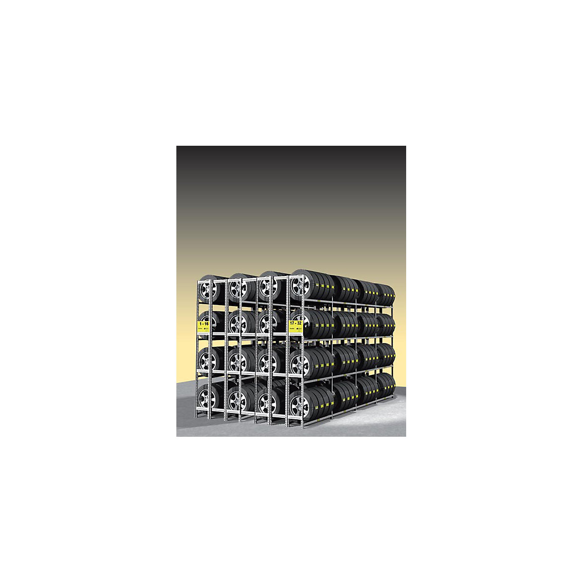 Tyre shelf unit, zinc plated (Product illustration 4)-3