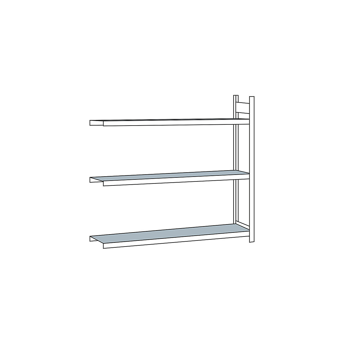 Wide span shelf unit, with steel shelf, height 2000 mm - SCHULTE