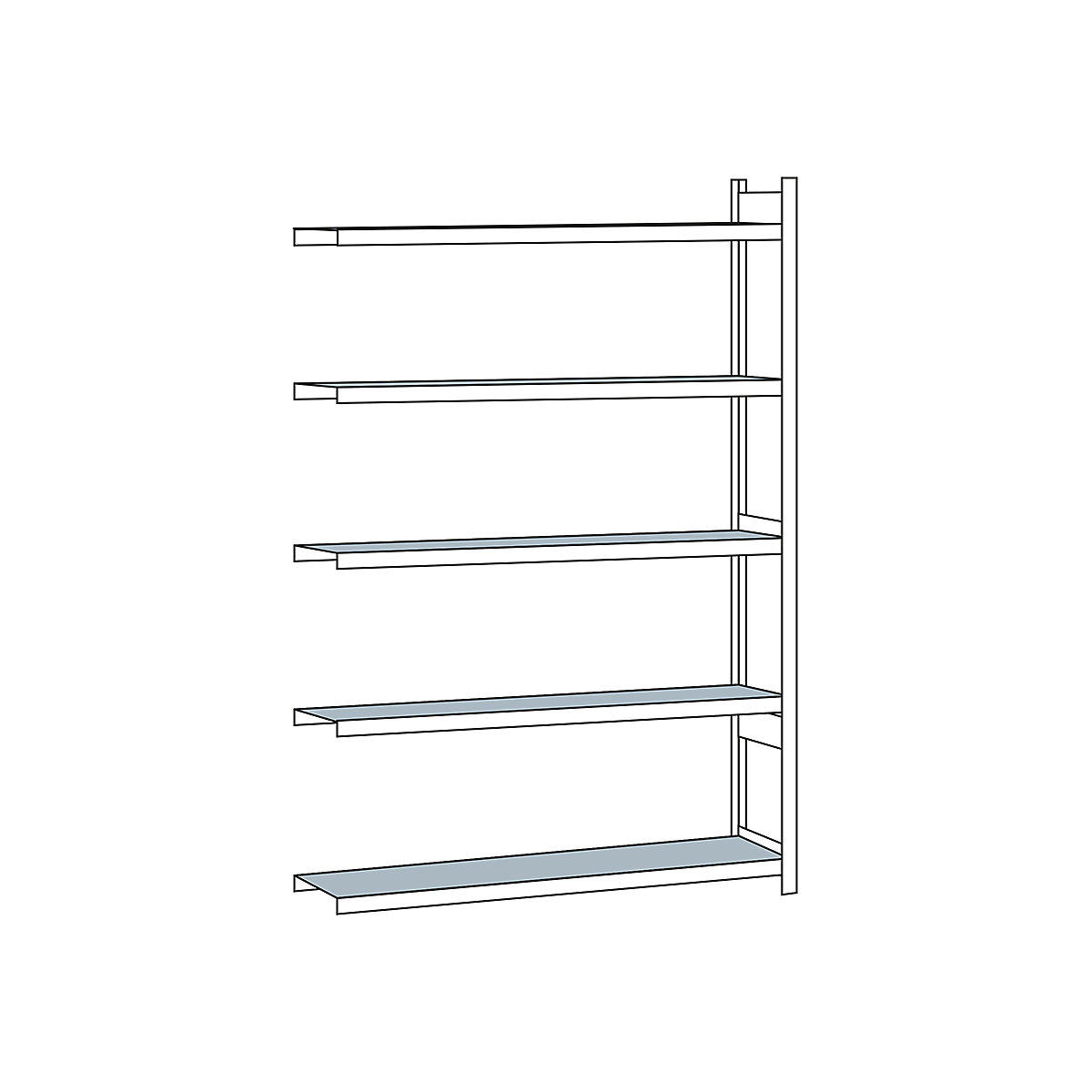 Wide span shelf unit, with steel shelf, height 3000 mm - SCHULTE