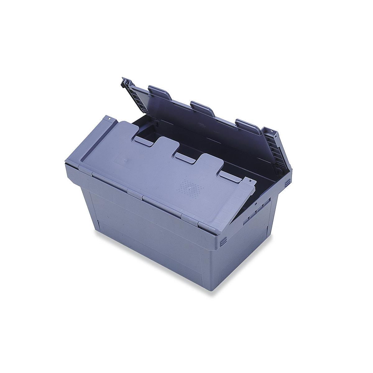 Reusable stacking container with folding lid - BITO