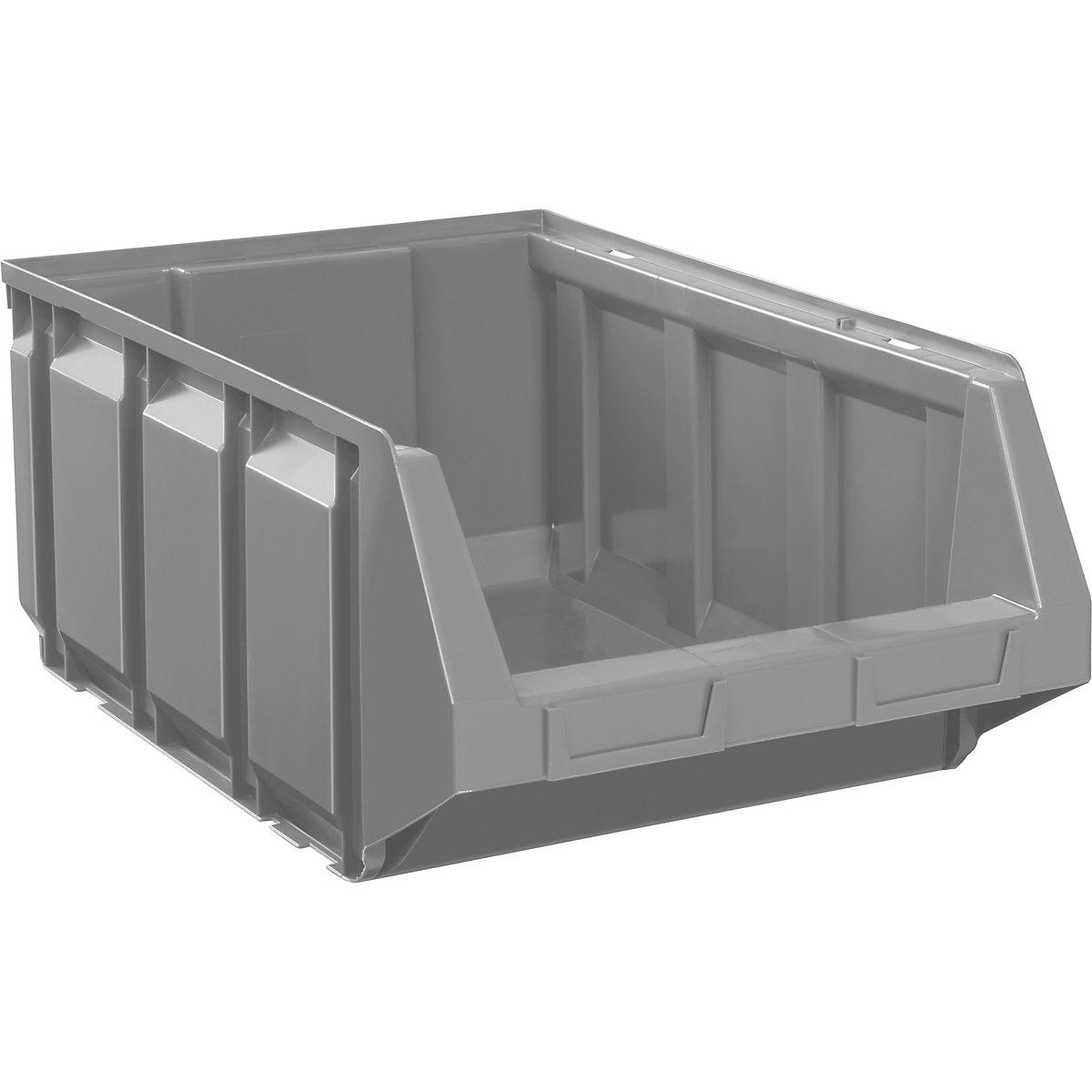 Open fronted storage bin made of polyethylene