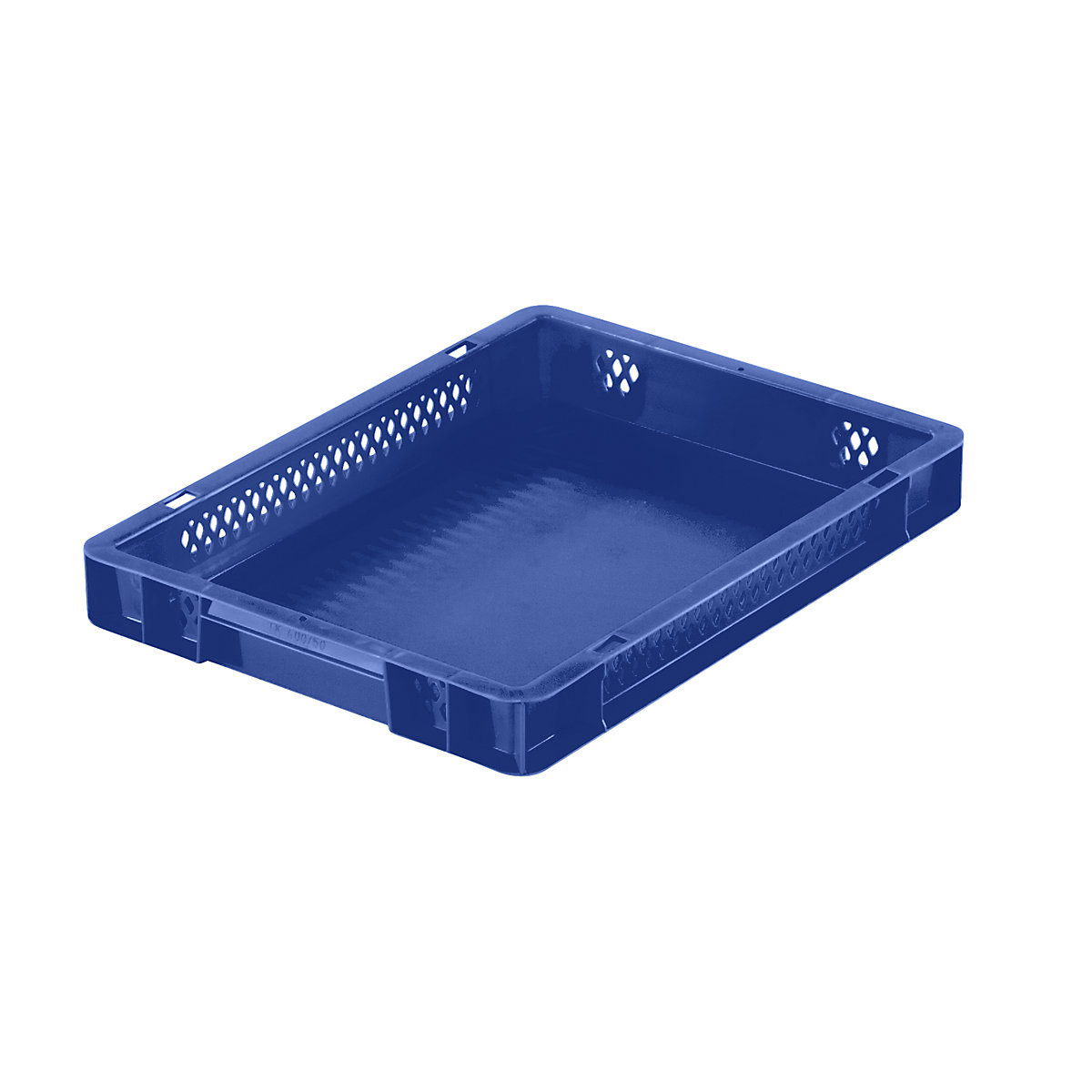 Euro stacking container, perforated walls, closed base