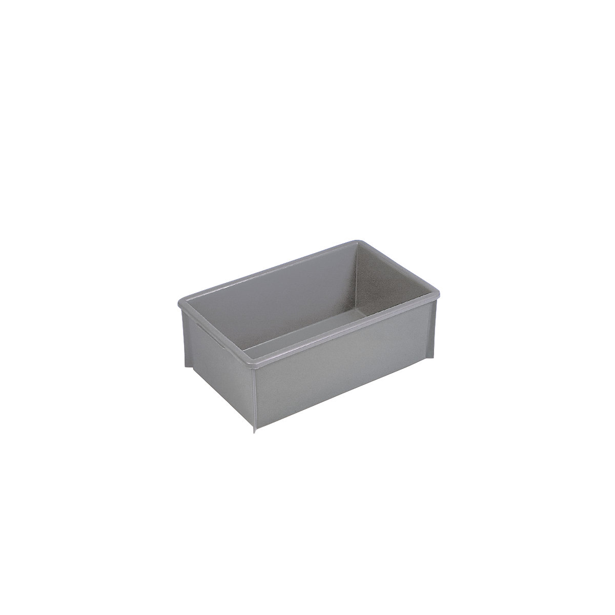 Stacking container made of polyethylene, without reinforcement ribs