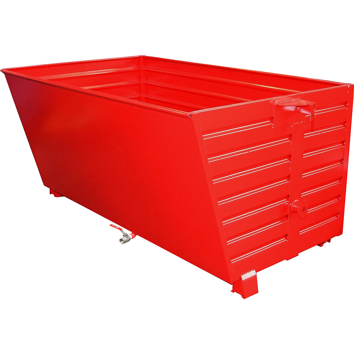 BSS stacking tilting skip for metal swarf with sieve plate insert – eurokraft pro