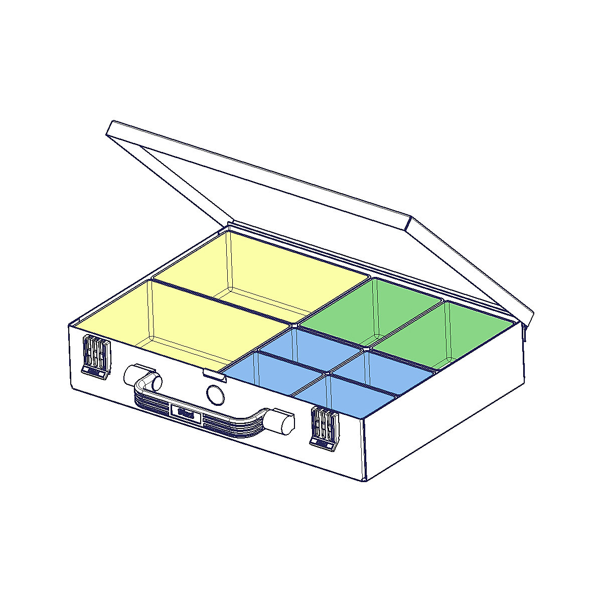 Small parts case made of sheet steel – eurokraft pro (Product illustration 6)-5