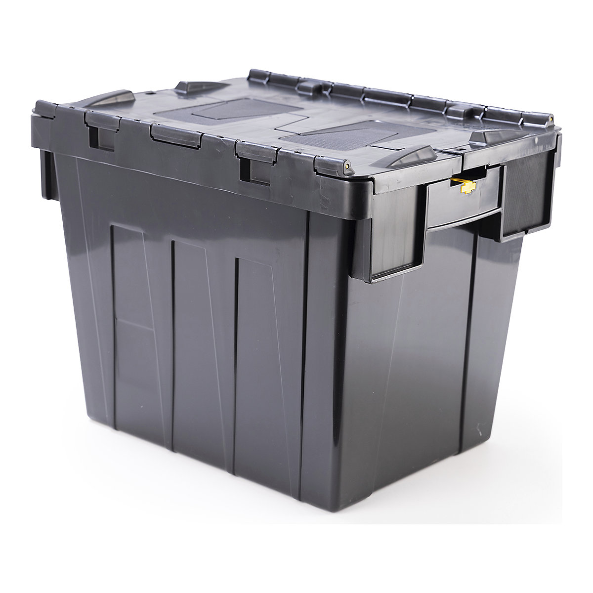 BiGDUG Essentials Recycled Plastic Black Attached Lid Containers - Bulk Buy Deals, BiGDUG Essentials Recycled Plastic Black Attached Lid Containers - Bulk Buy Deals, BiGDUG Essentials Recycled Plastic Black Attached Lid Containers Bulk Buy Deal | 99 x Boxes | 315h x 300w x 400d mm | 38 Litre Capacity-5