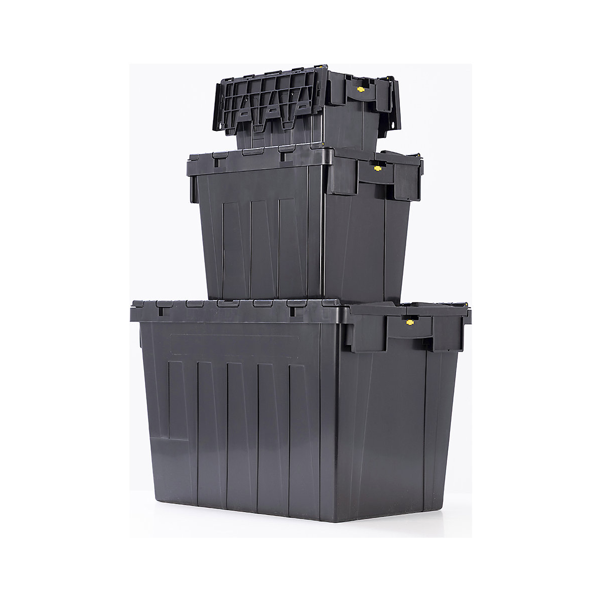 BiGDUG Essentials Recycled Plastic Black Attached Lid Containers (Product illustration 3)-2