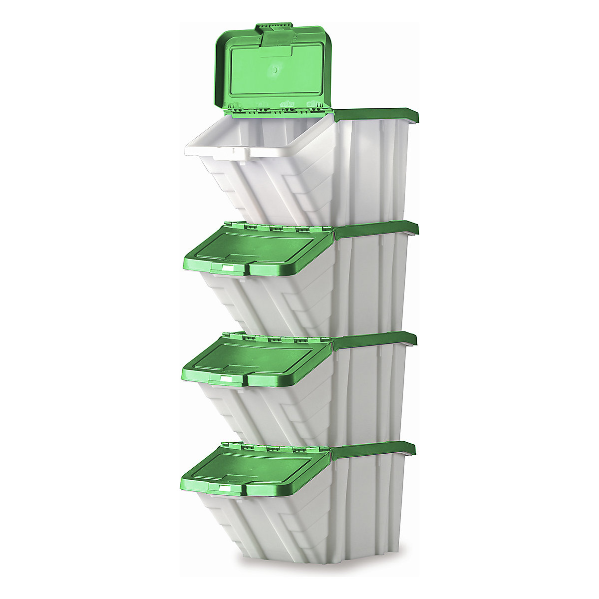 Topstore Multi-Functional Containers, Topstore Multi-Functional Containers, Topstore® Multi-Functional Containers | 345h x 400w x 635d mm | Pack of 4 | Green Lids-3