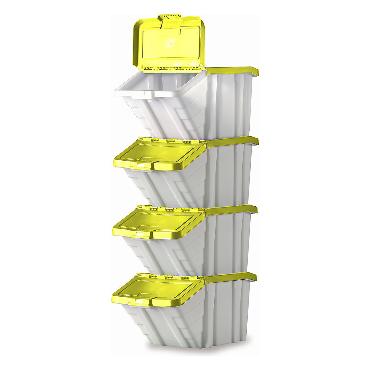 Topstore Multi-Functional Containers, Topstore Multi-Functional Containers, Topstore® Multi-Functional Containers | 345h x 400w x 635d mm | Pack of 4 | Yellow Lids-2