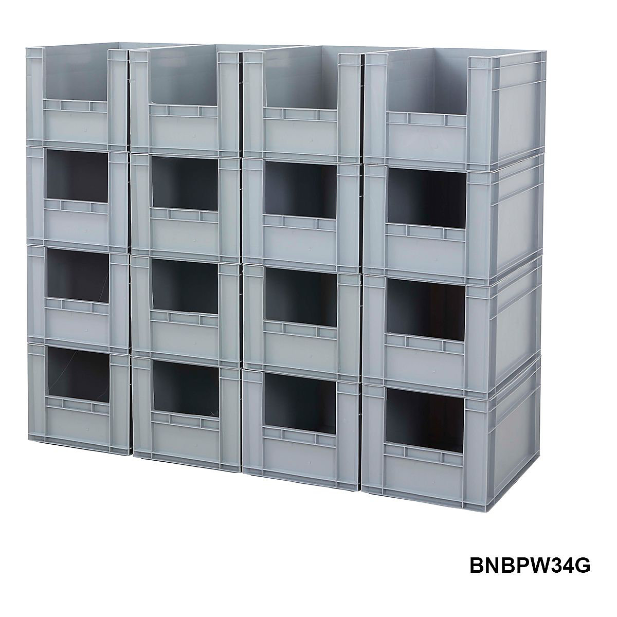 BiGDUG Euro Container Pick Walls, BiGDUG Euro Container Pick Walls, BiGDUG Euro Container Pick Wall | 16x Bins | 340h x 400w x 600d mm Bins | 62 Litre Capacity Per Bin | Grey-3