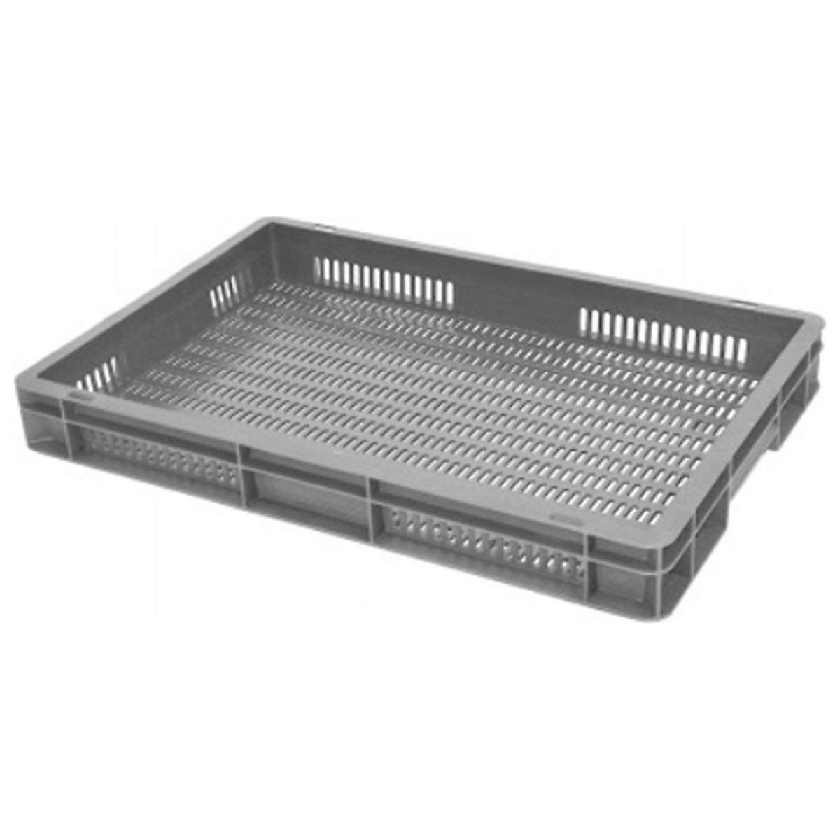 Ventilated Euro Stacking Containers, Ventilated Euro Stacking Containers, Ventilated Euro Stacking Container Grey 12 Litre Capacity 75h x 400w x 600d mm-2