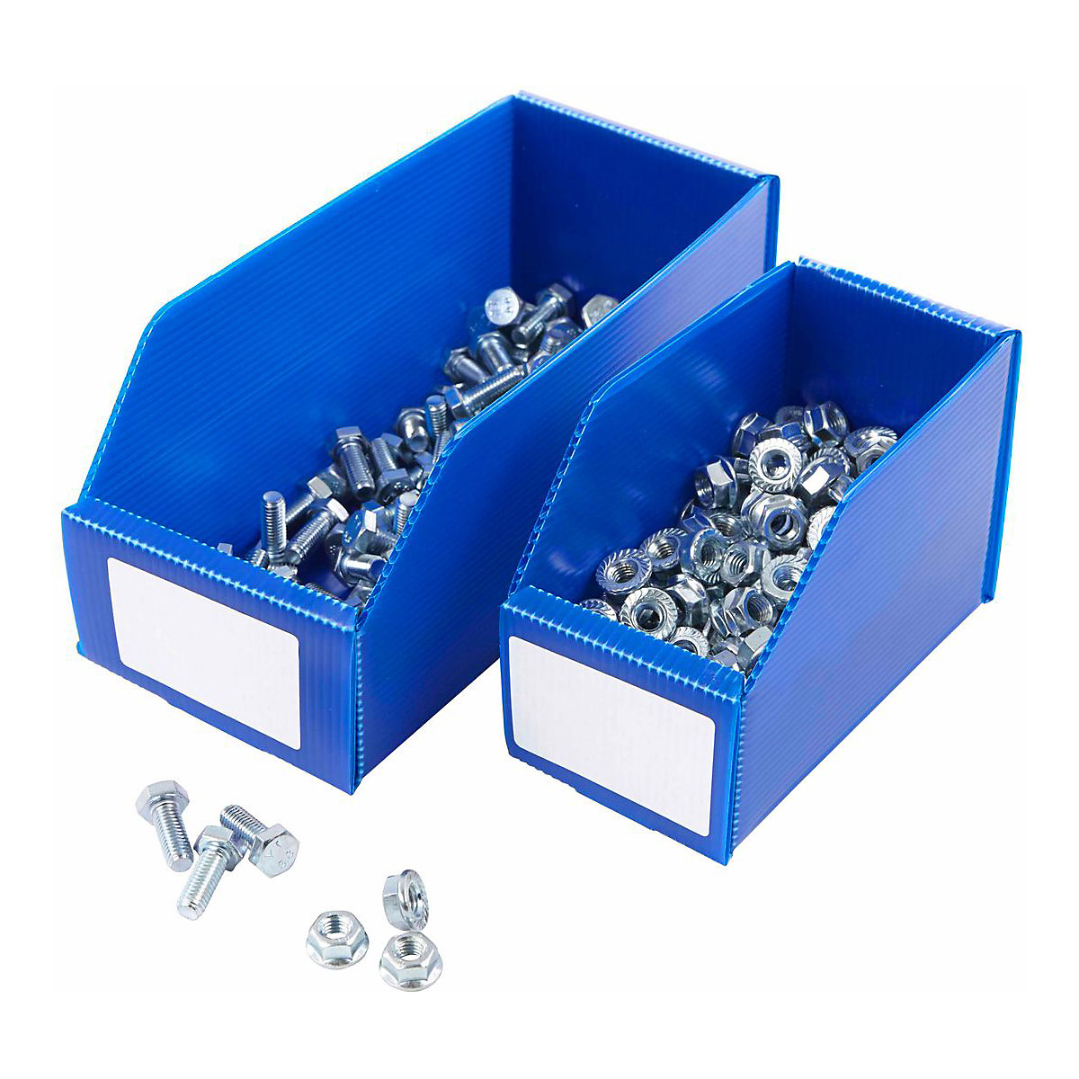 K-Bins Flat Pack Corrugated Plastic Parts Bins Blue (Product illustration 3)-2
