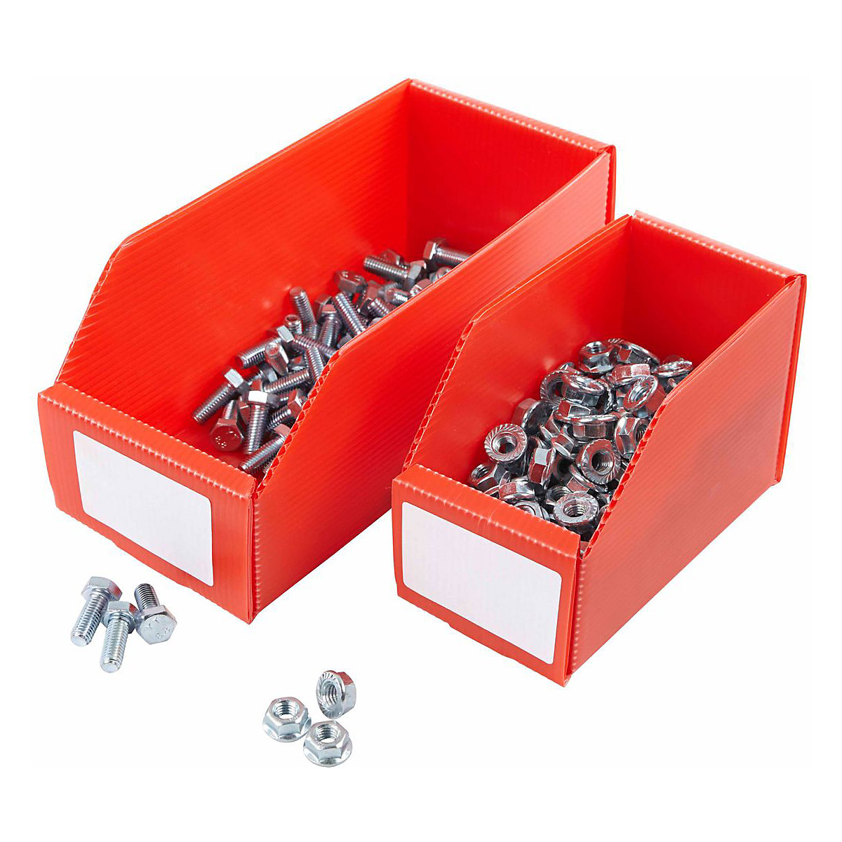 K-Bins Flat Pack Corrugated Plastic Parts Bins Red (Product illustration 3)-2
