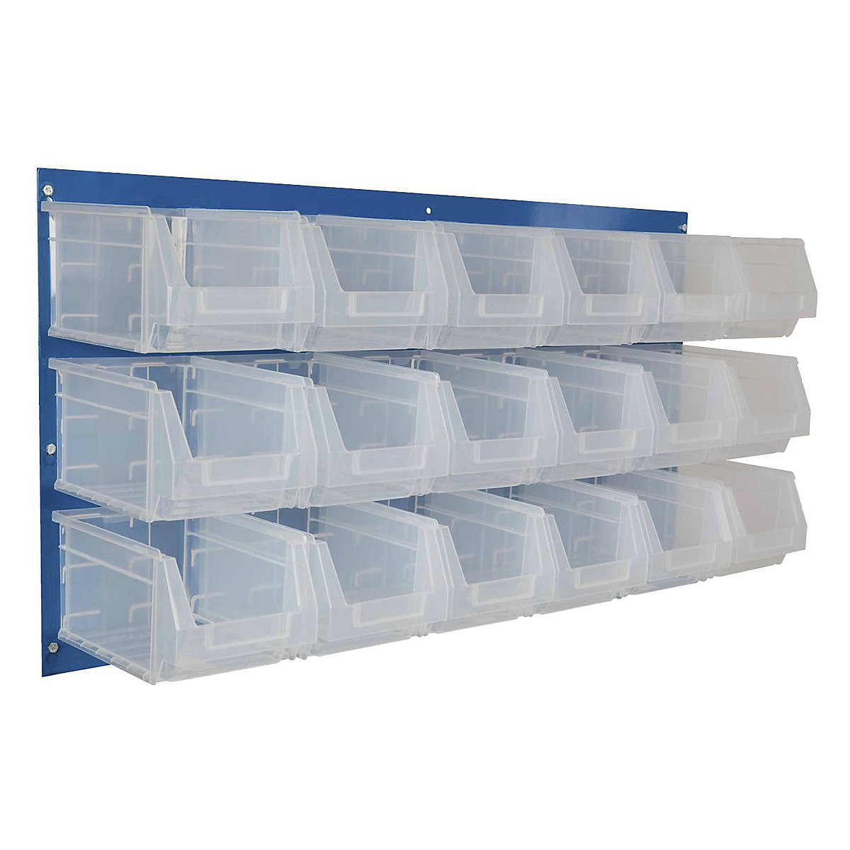 BiGDUG Louvre Panel with Plastic Parts Bin Kits, BiGDUG Louvre Panel with Plastic Parts Bin Kits, BiGDUG Louvre Panel Kit | 500h x 1000w mm with 18x Clear B52 Bins-0