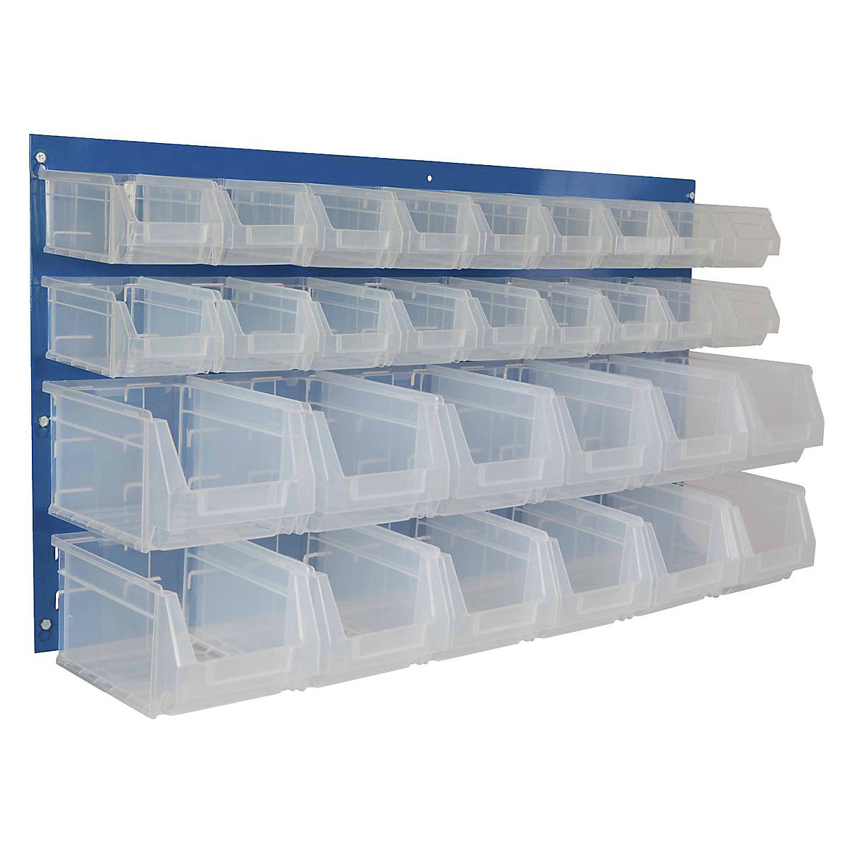 BiGDUG Louvre Panel with Plastic Parts Bin Kits, BiGDUG Louvre Panel with Plastic Parts Bin Kits, BiGDUG Louvre Panel Kit | 500h x 1000w mm with 18x B51 & 12x B52 Clear Bins-0