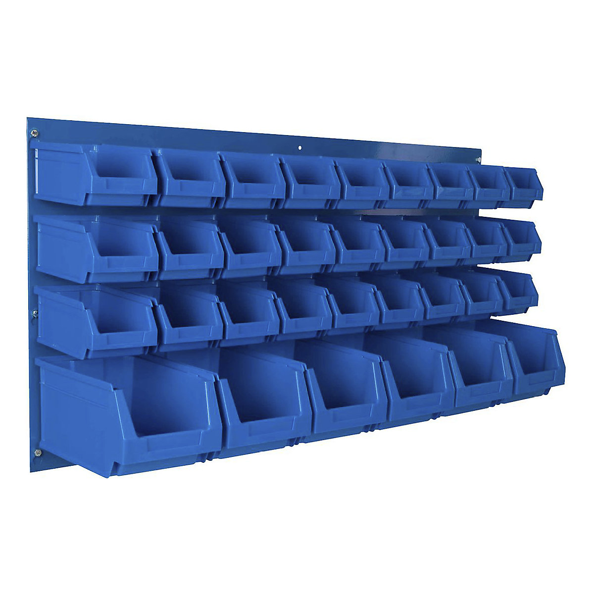 BiGDUG Louvre Panel with Plastic Parts Bin Kits, BiGDUG Louvre Panel with Plastic Parts Bin Kits, BiGDUG Louvre Panel Kit | 500h x 1000w mm with 27x B51 & 6x B52 Blue Bins-0
