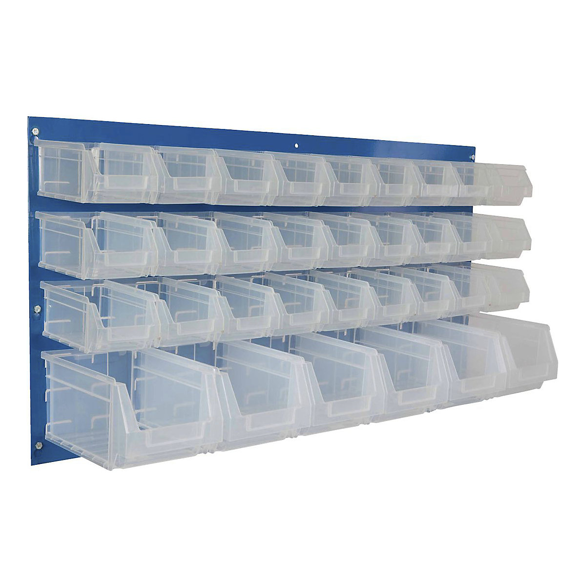 BiGDUG Louvre Panel with Plastic Parts Bin Kits, BiGDUG Louvre Panel with Plastic Parts Bin Kits, BiGDUG Louvre Panel Kit | 500h x 1000w mm with 27x B51 & 6x B52 Clear Bins-0