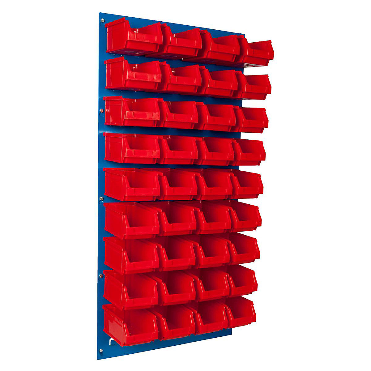 BiGDUG Louvre Panel with Plastic Parts Bin Kits, BiGDUG Louvre Panel with Plastic Parts Bin Kits, BiGDUG Louvre Panel Kit | 1000h x 500w mm with 36 x Red B51 Bins-0