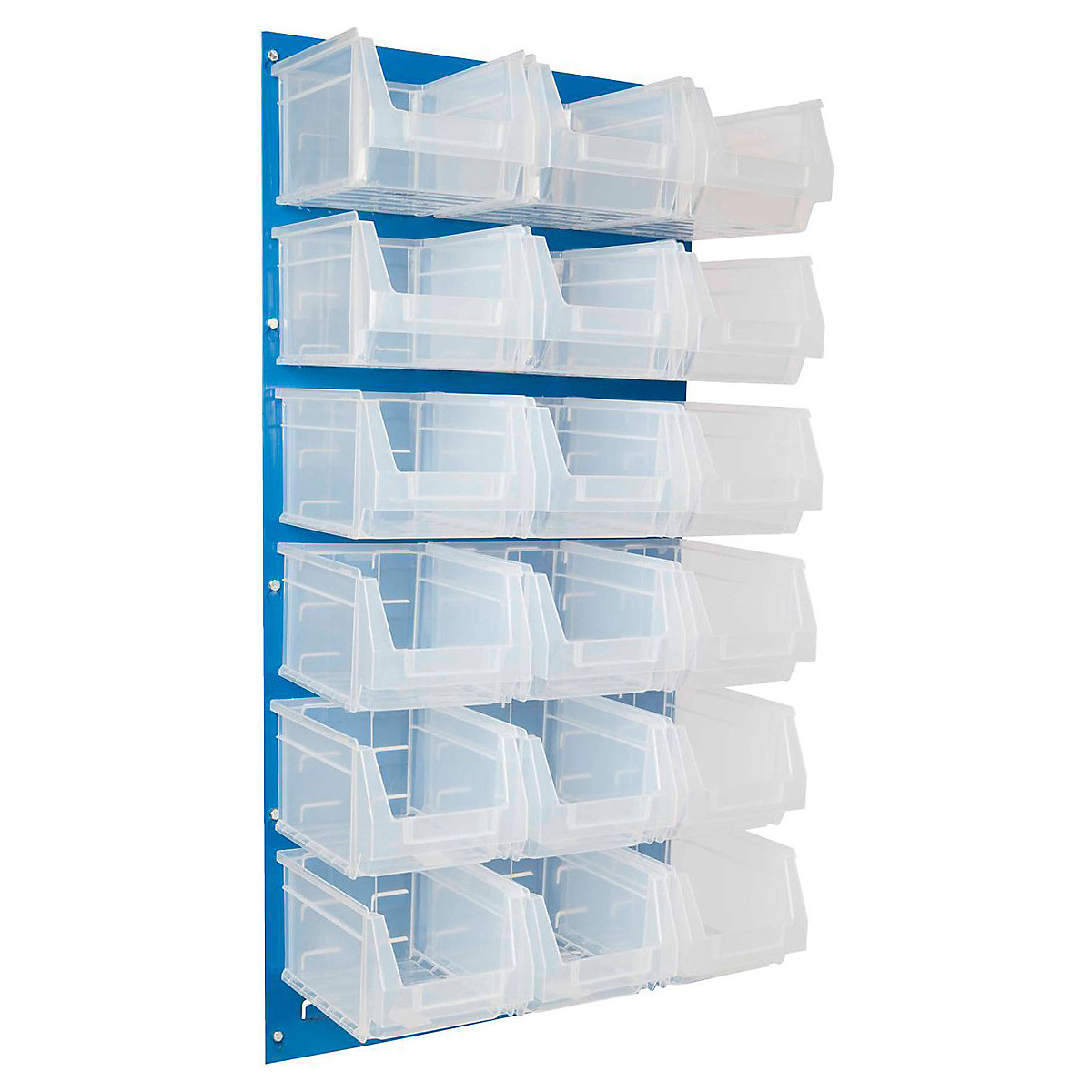 BiGDUG Louvre Panel with Plastic Parts Bin Kits, BiGDUG Louvre Panel with Plastic Parts Bin Kits, BiGDUG Louvre Panel Kit | 1000h x 500w mm with 18 x Clear B52 Bins-0