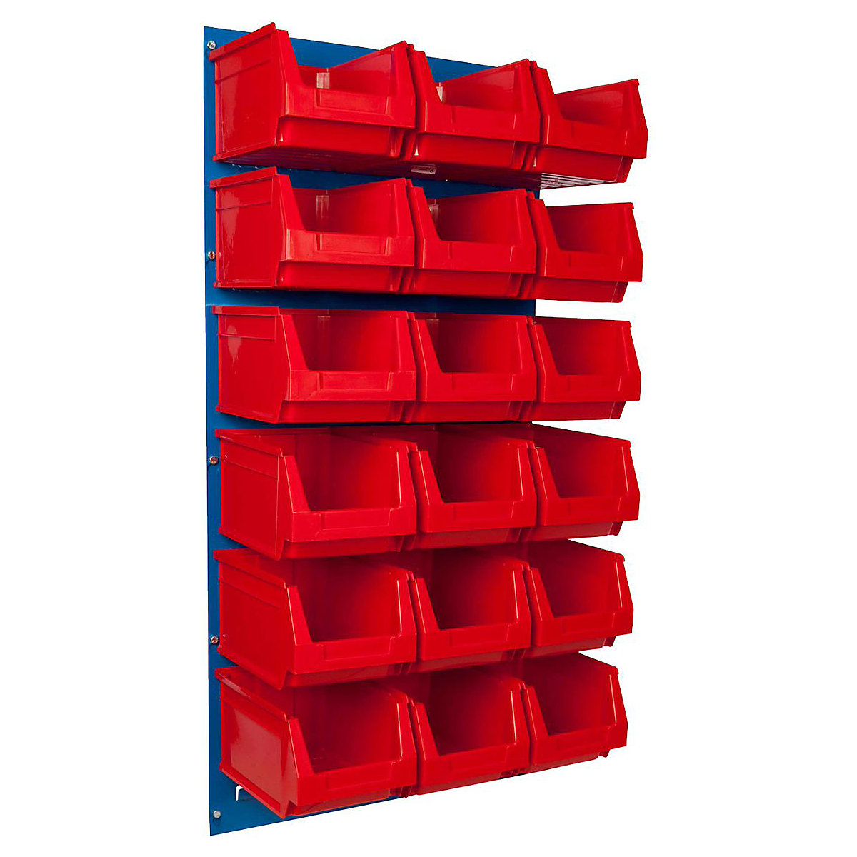 BiGDUG Louvre Panel with Plastic Parts Bin Kits, BiGDUG Louvre Panel with Plastic Parts Bin Kits, BiGDUG Louvre Panel Kit | 1000h x 500w mm with 18 x Red B52 Bins-0