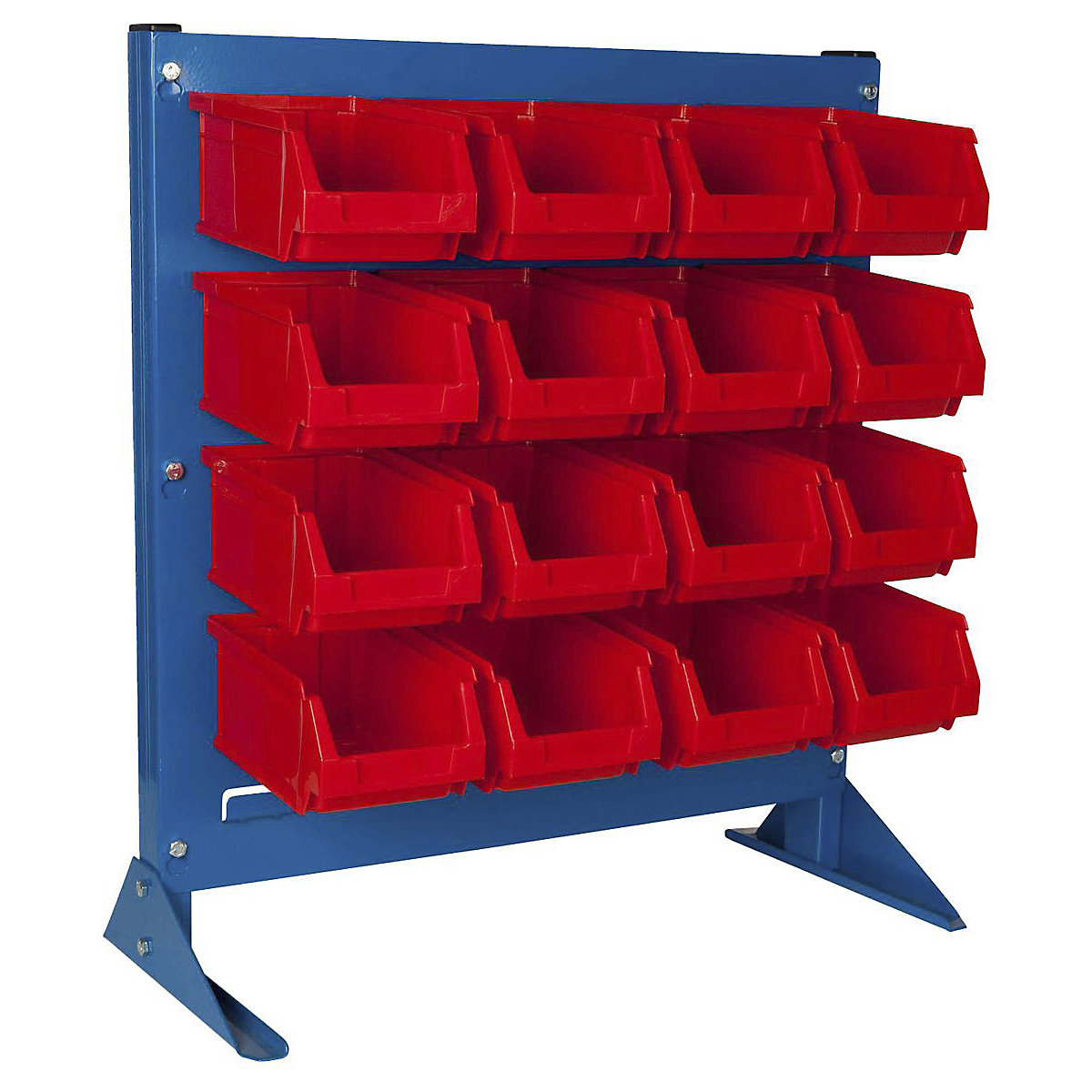 BiGDUG Louvre Panel with Plastic Parts Bin Kits, BiGDUG Louvre Panel with Plastic Parts Bin Kits, BiGDUG Louvre Panel Kit | 500h x 500w mm with 16 x Red B51 Bins-0
