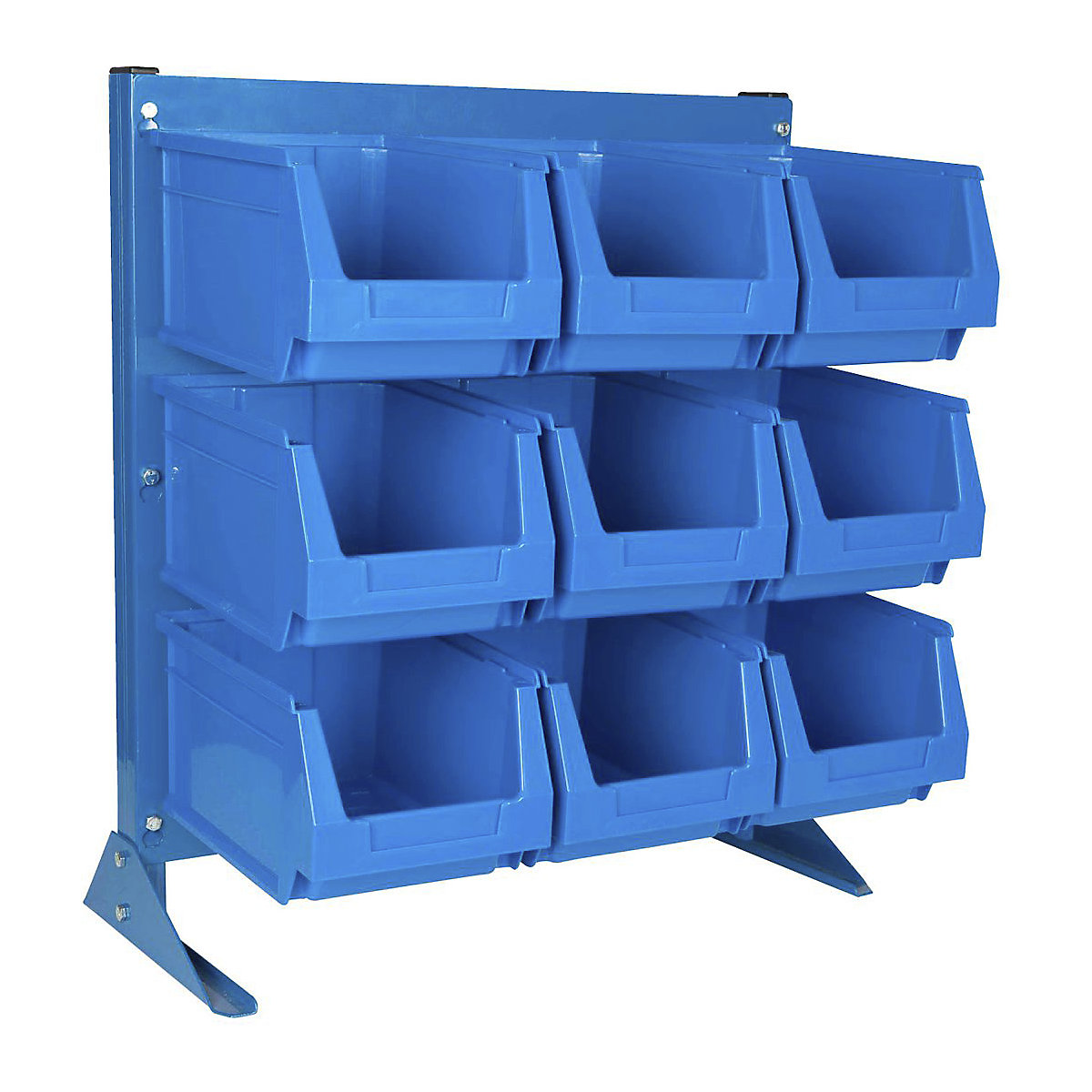 BiGDUG Louvre Panel with Plastic Parts Bin Kits, BiGDUG Louvre Panel with Plastic Parts Bin Kits, BiGDUG Louvre Panel Kit | 500h x 500w mm with 9 x Blue B52 Bins-0