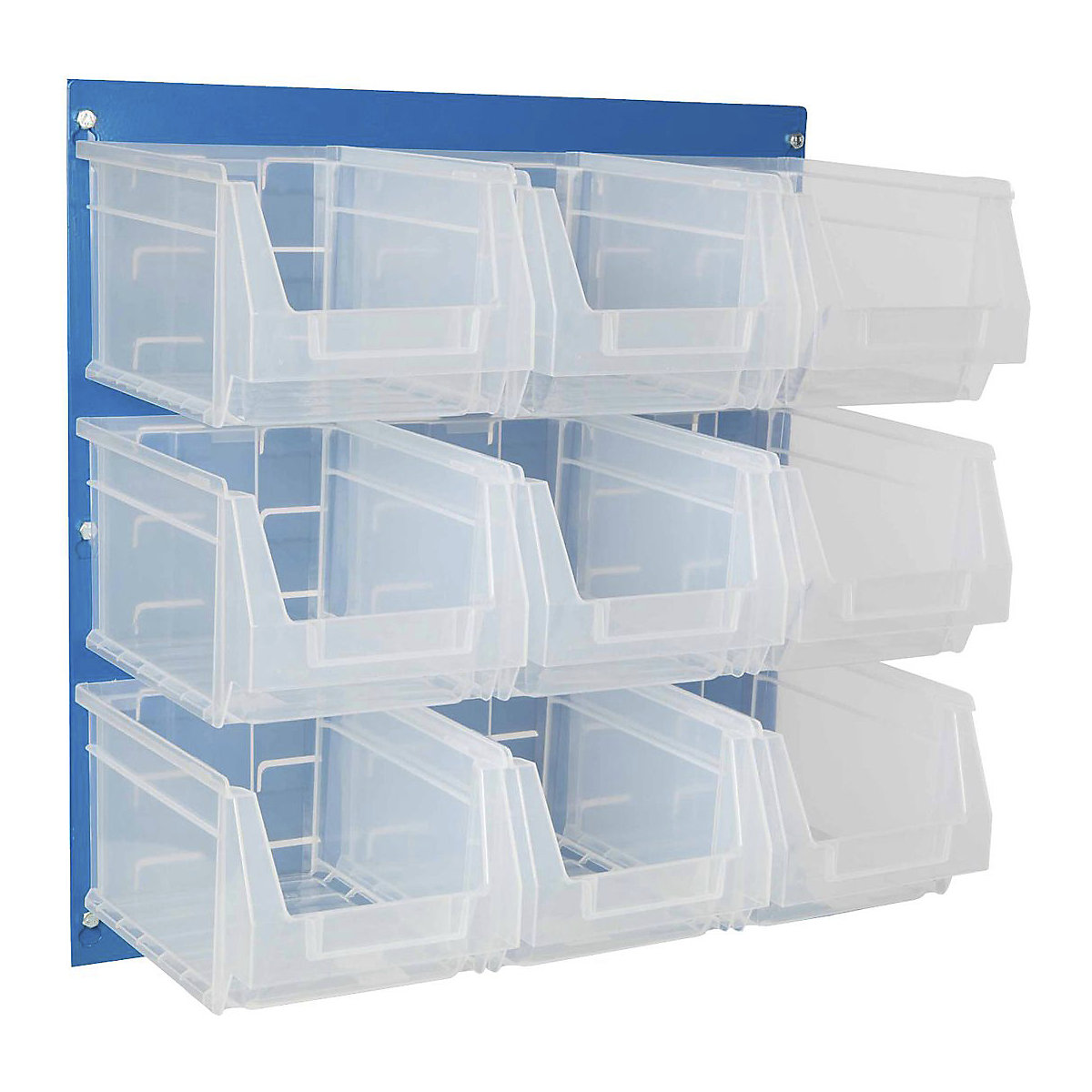 BiGDUG Louvre Panel with Plastic Parts Bin Kits, BiGDUG Louvre Panel with Plastic Parts Bin Kits, BiGDUG Louvre Panel Kit | 500h x 500w mm with 9 x Clear B52 Bins-0