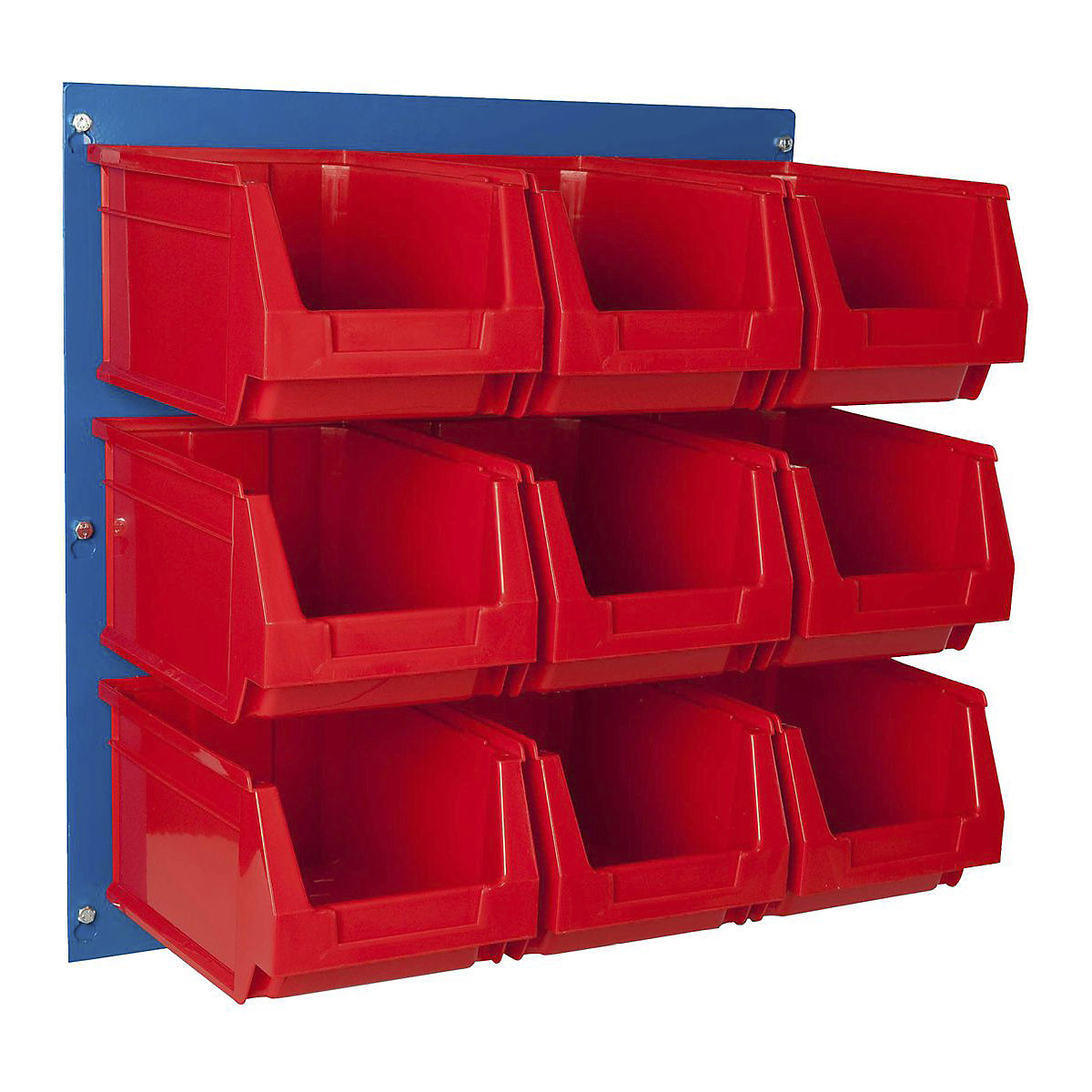 BiGDUG Louvre Panel with Plastic Parts Bin Kits, BiGDUG Louvre Panel with Plastic Parts Bin Kits, BiGDUG Louvre Panel Kit | 500h x 500w mm with 9 x Red B52 Bins-0