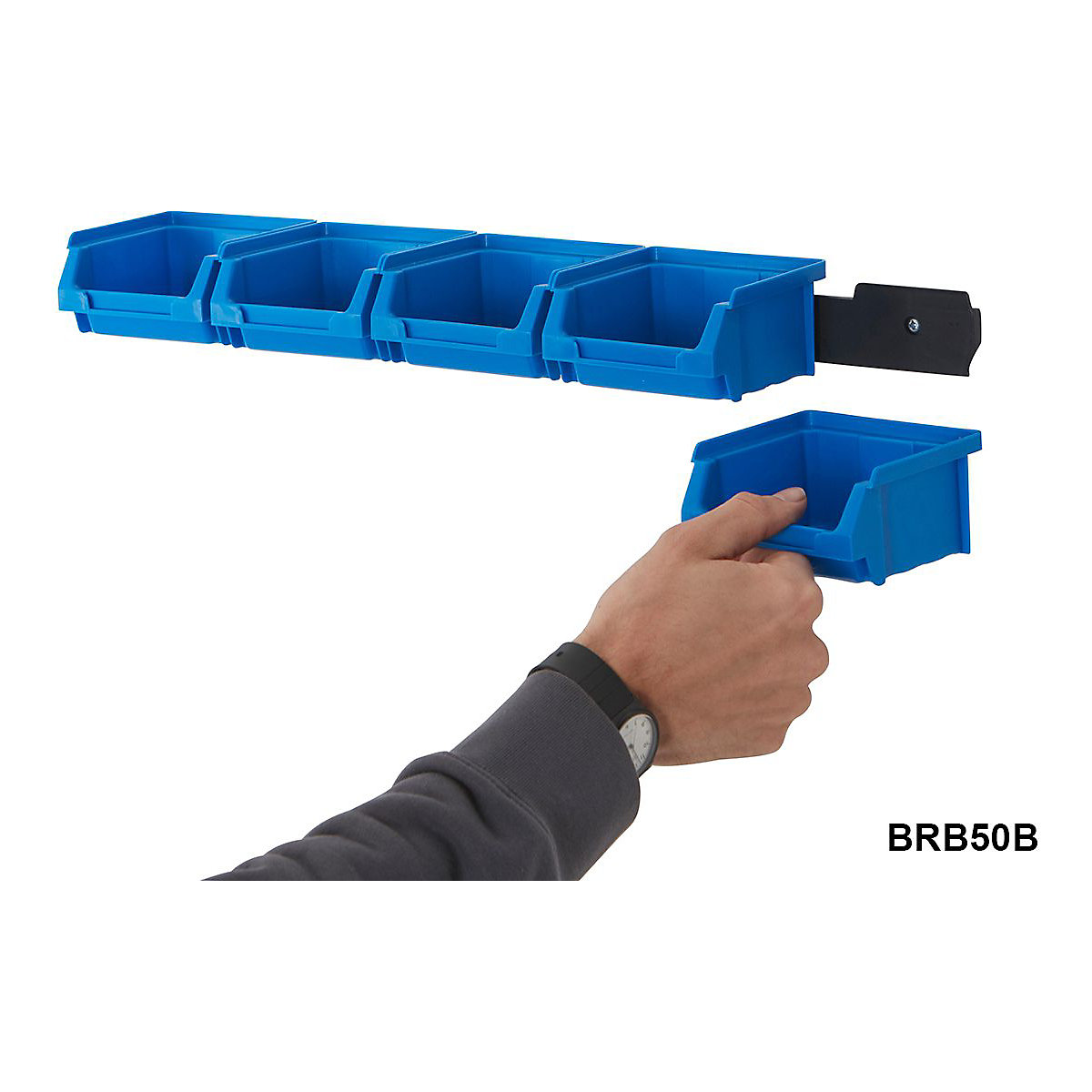 BiGDUG Wall Mounted Plastic Parts Bin Rail Kits (Product illustration 3)-2