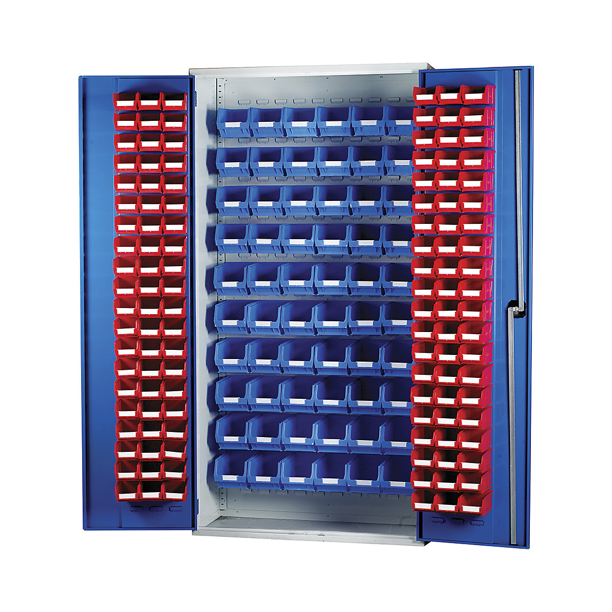 Topstore Louvred Panel Cabinet, Topstore Louvred Panel Cabinet, Topstore® Louvred Panel Cabinet | 2000h x 1015w x 430d mm | 420 Louvres | 120x TC2 Red and 60x TC3 Blue-1
