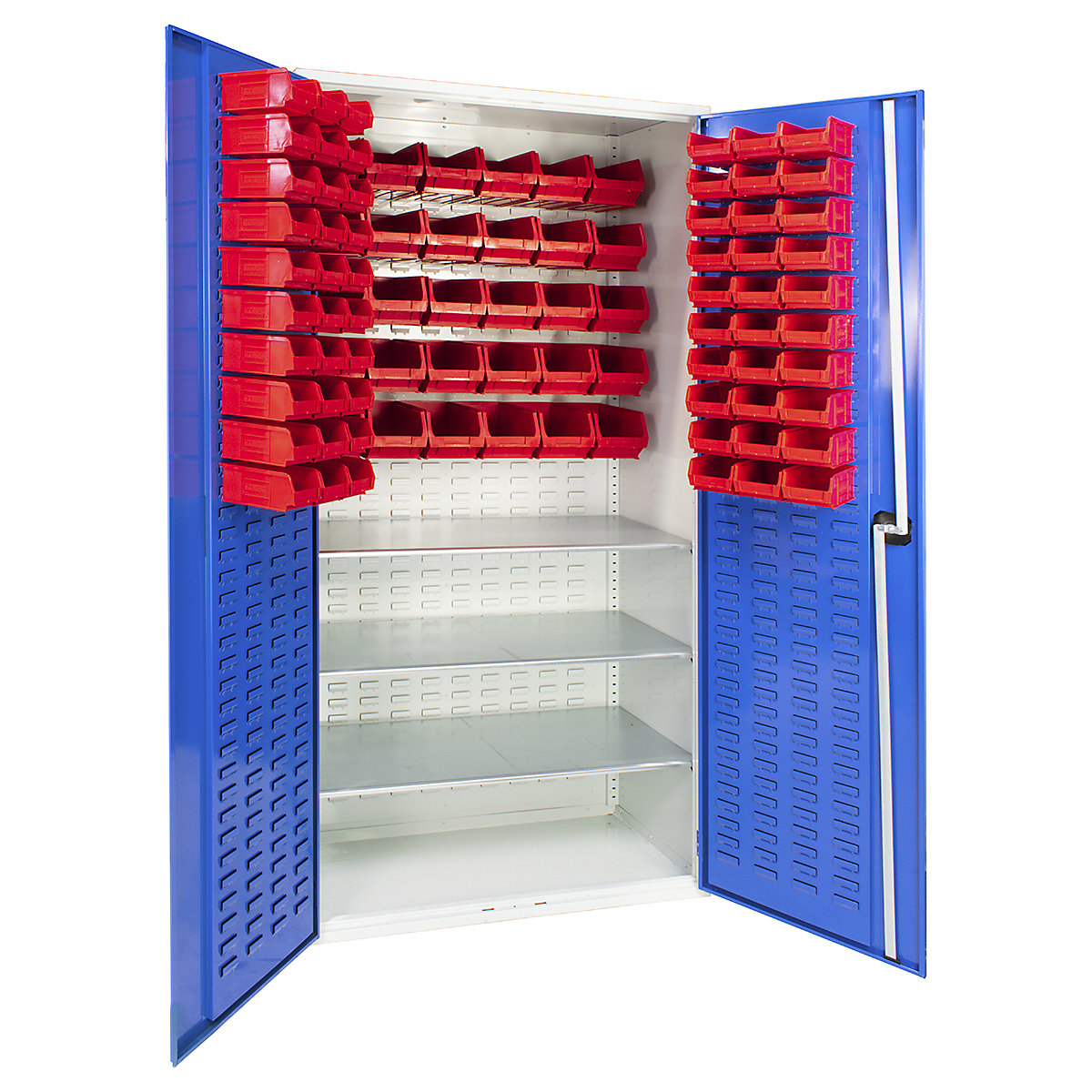 Topstore Louvred Panel Cabinet, Topstore Louvred Panel Cabinet, Topstore® Louvred Panel Cabinet | 2000h x 1015w x 430d mm | 420 Louvres | 60x TC2 Red and 30x TC3 Red | 3 Shelves-4