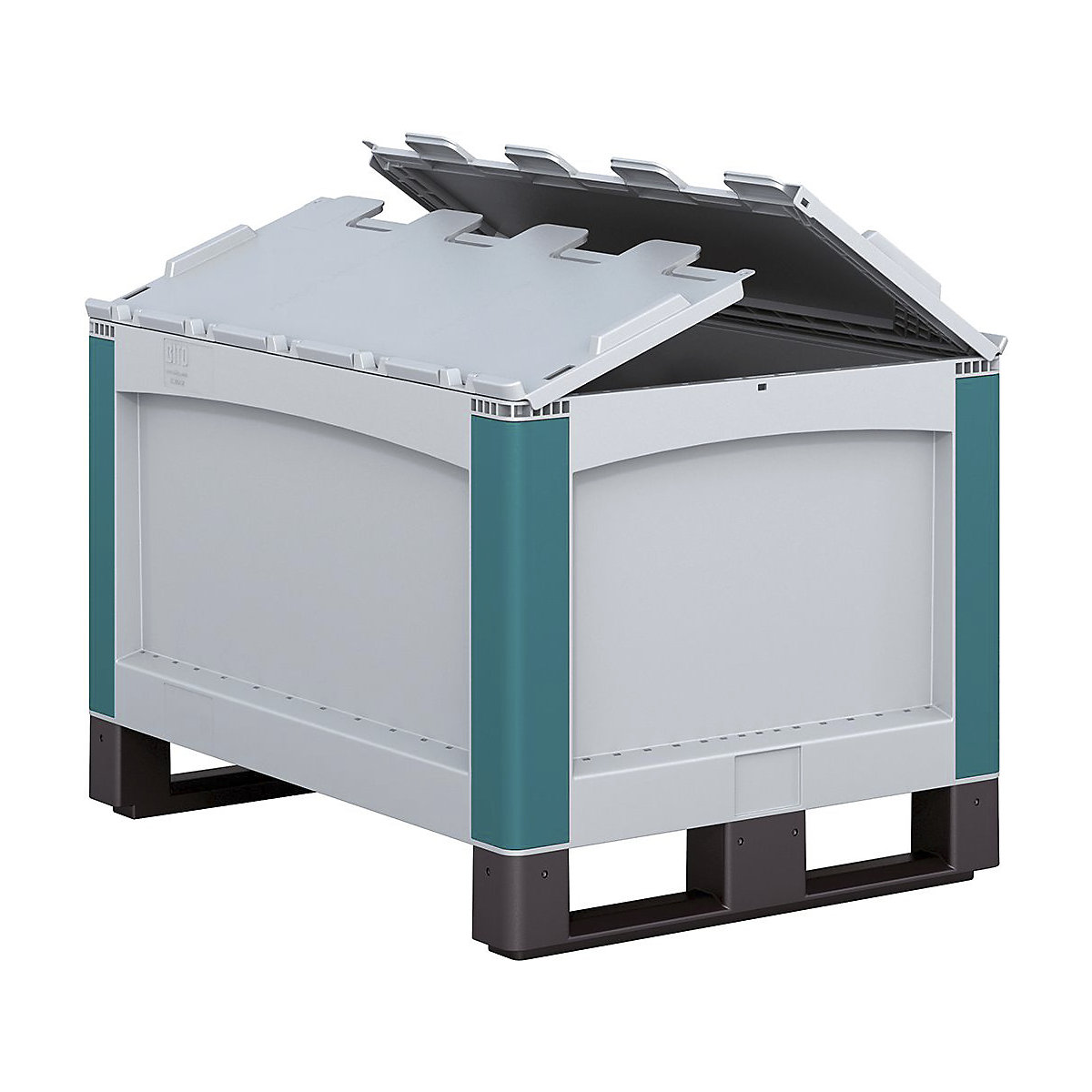 Euro Pallet Boxes, Euro Pallet Boxes, Euro Pallet Box with Hinged Lid | 738h x 800w x 600d mm | 223 Litre-0