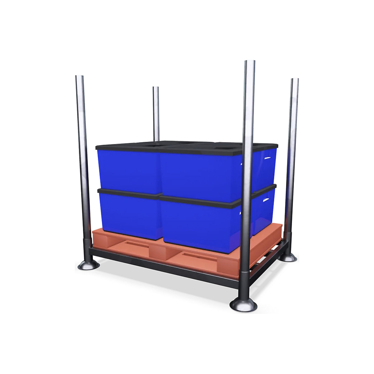 Heavy-Duty Galvanised Steel Post Pallet Stillages (Product illustration 4)-3