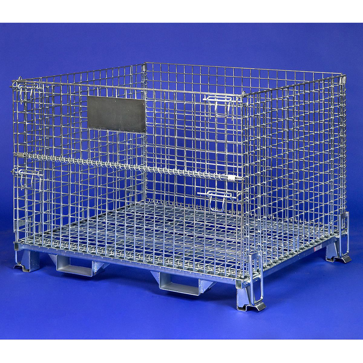 Heavy Duty Folding Pallet Cages, Heavy Duty Folding Pallet Cages, Heavy Duty Folding Pallet Cage with Fork Guides | 900h x 1200w x 1000d mm-0