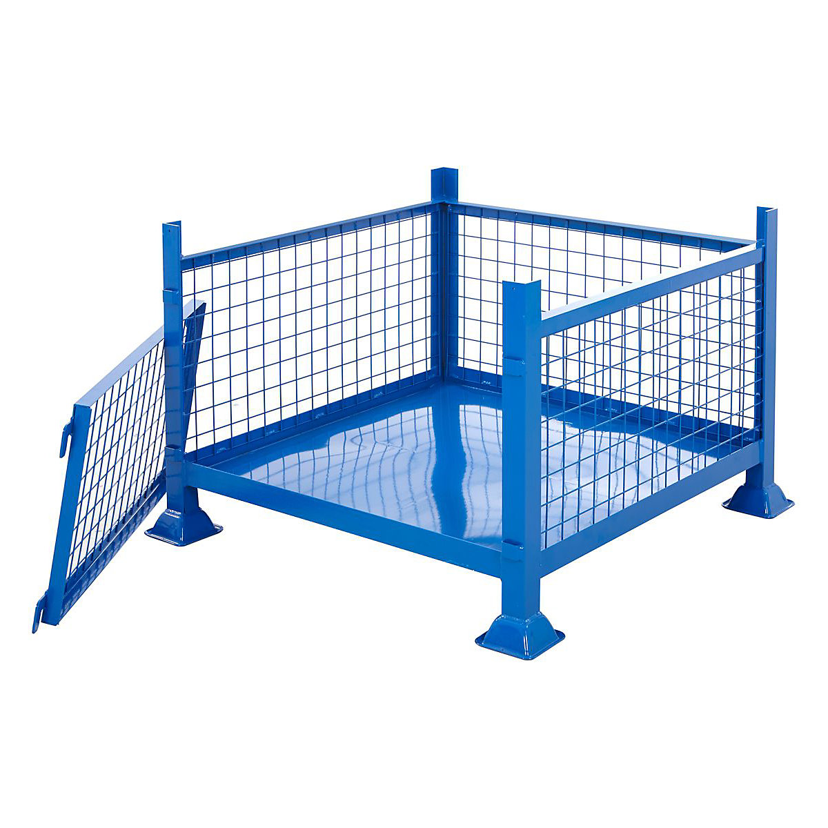 Mercian Detachable Steel Side Pallets, Mercian Detachable Steel Side Pallets, Mercian Detachable Mesh Steel Side Pallet | 610h x 915w x 915d mm | 1000kg Capacity Blue-1