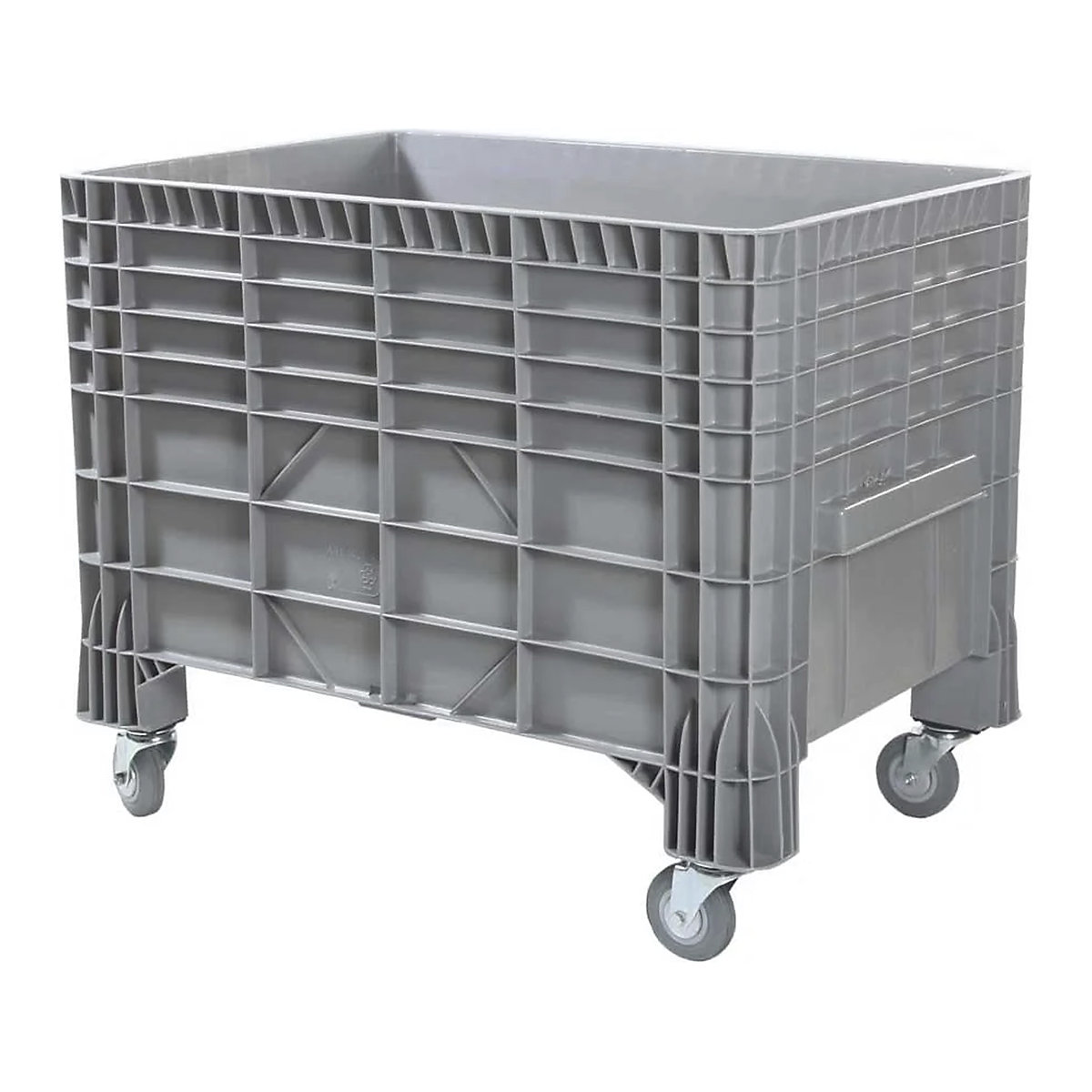 Mobile Plastic Pallet Box, Mobile Plastic Pallet Box, Mobile Plastic Pallet Box | 920h x 1200w x 800d mm | 550 Litre | Grey-1