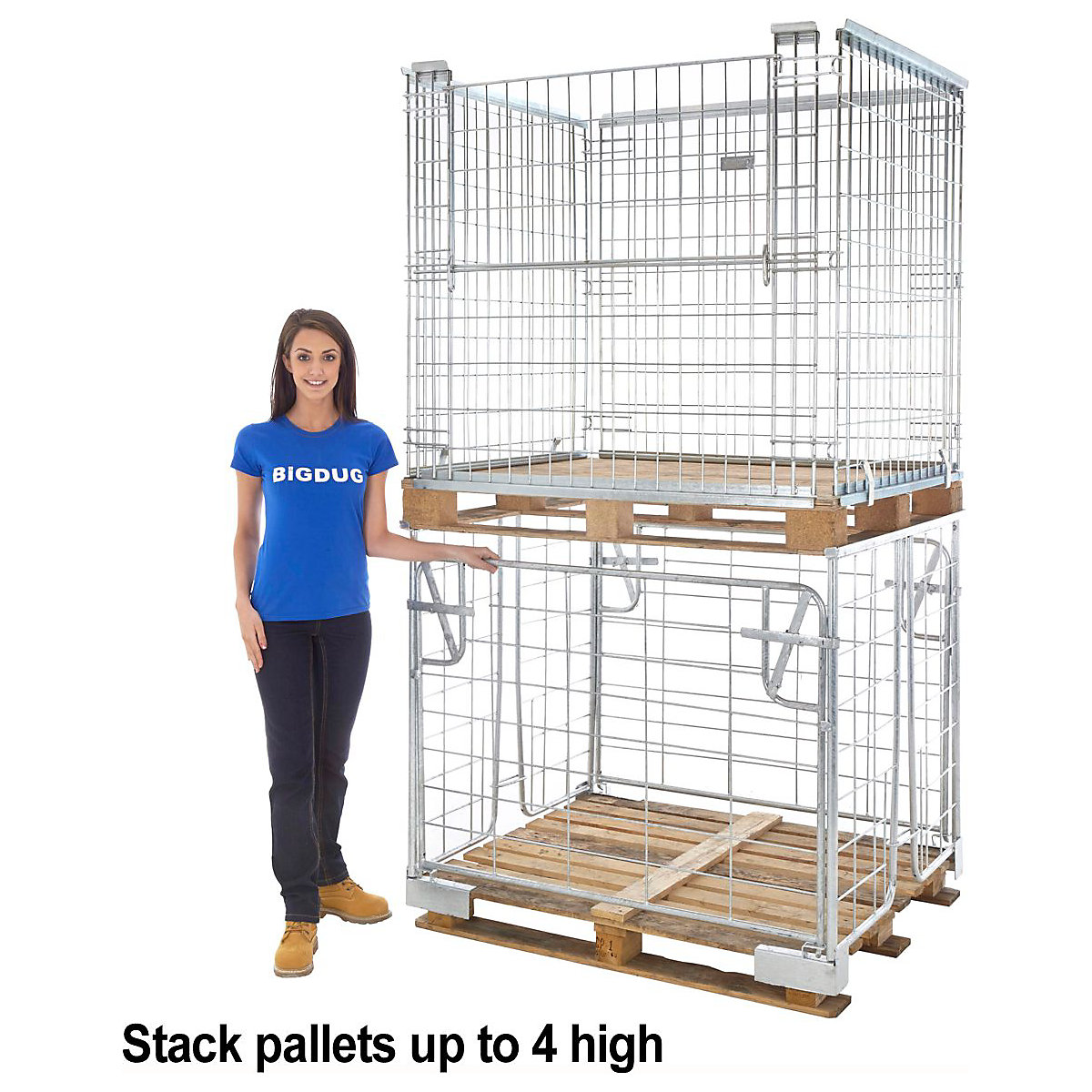 Stackable Pallet Cage With Gate (Product illustration 4)-3