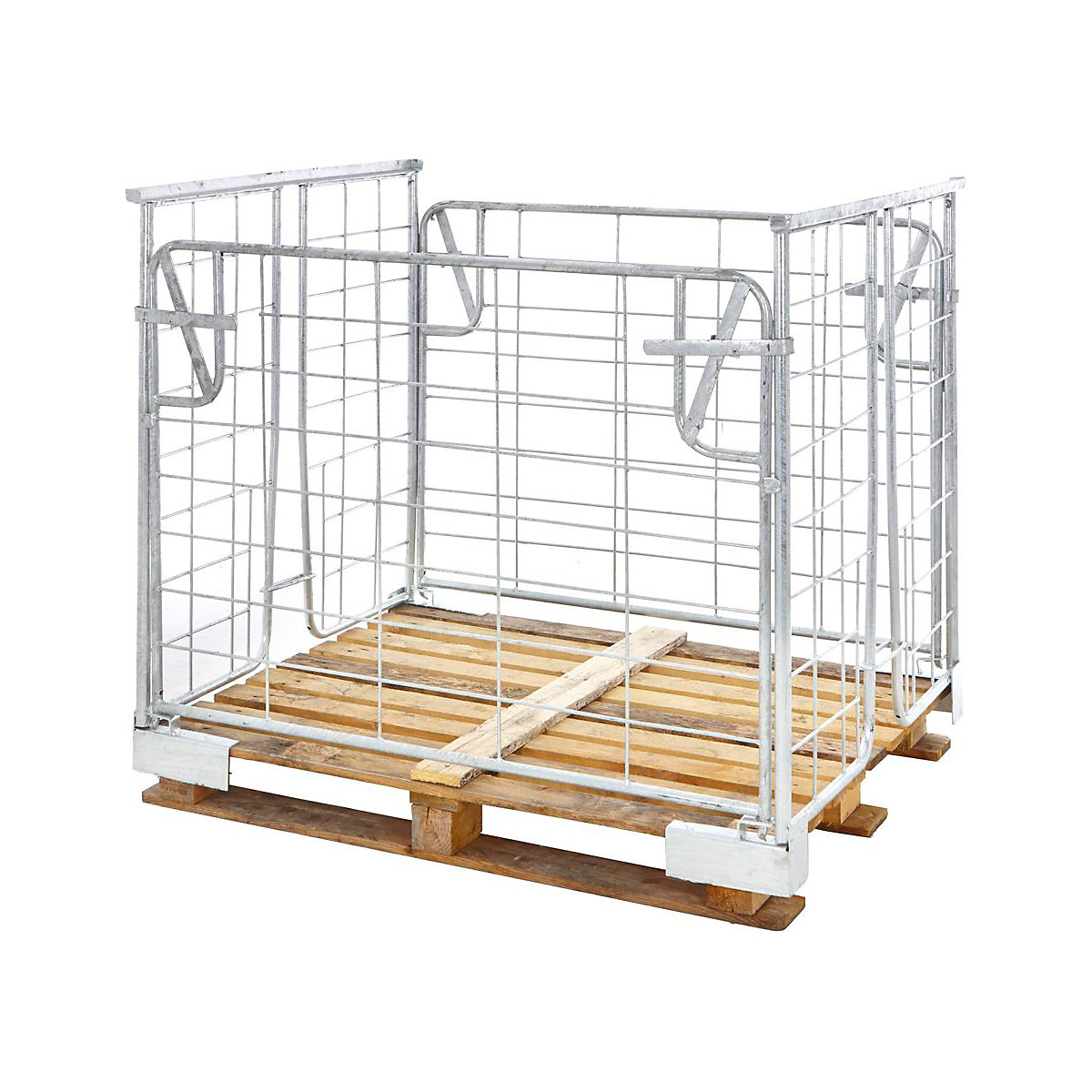 Stackable Pallet Cage With Gate, Stackable Pallet Cage With Gate, Stackable Pallet Cage With Full Gate Access 1000 x 1200mm Stacks Up To 4 High-0
