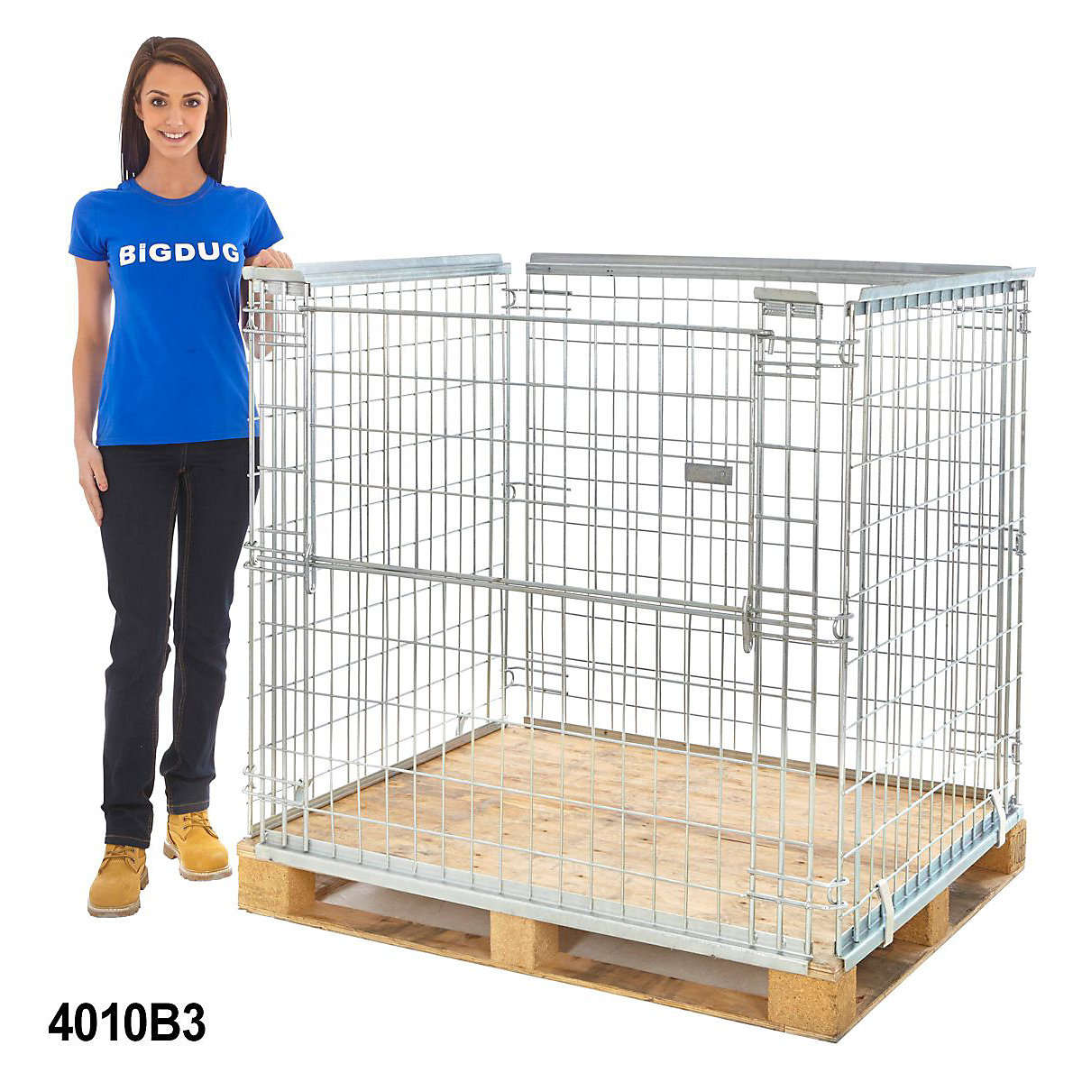 Stackable Pallet Cages With Drop Down Gate (Product illustration 3)-2