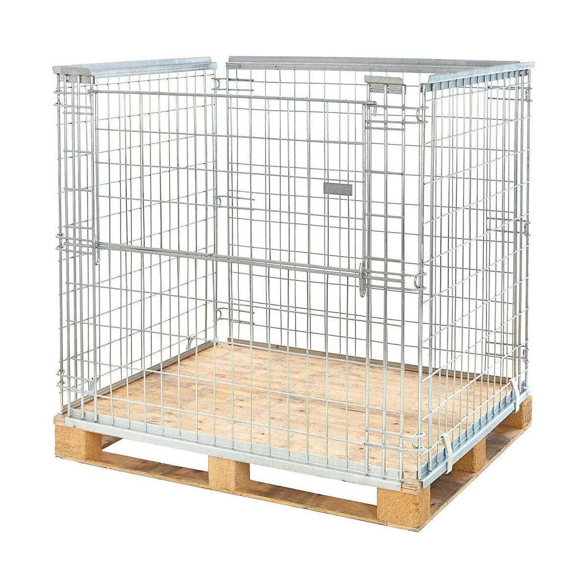 Stackable Pallet Cages With Drop Down Gate, Stackable Pallet Cages With Drop Down Gate, Stackable Pallet Cage With Drop Down Gate 850mm i/h. 1000h x 1000w x 1200d mm Stacks 4 High-0