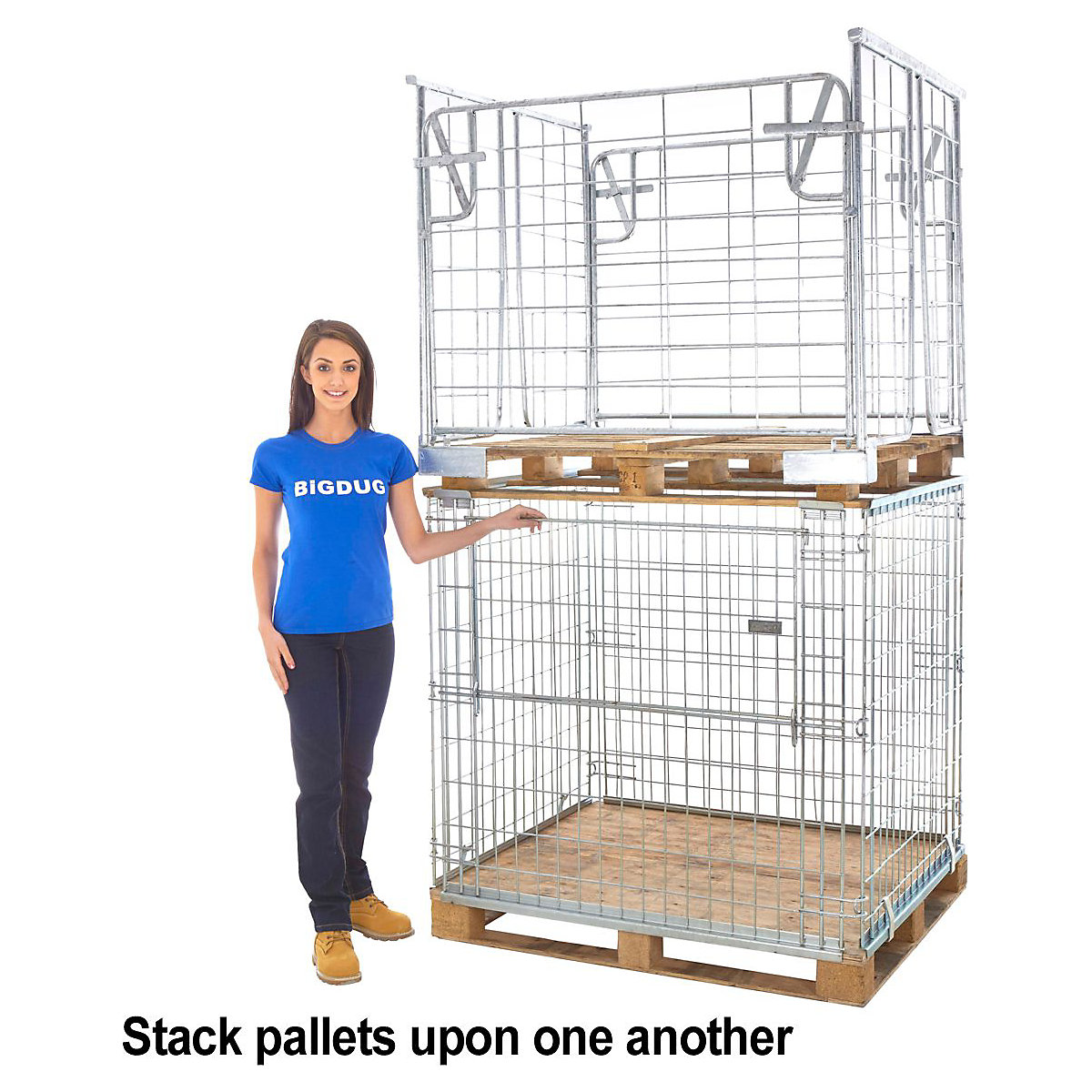 Stackable Pallet Cages With Drop Down Gate (Product illustration 4)-3