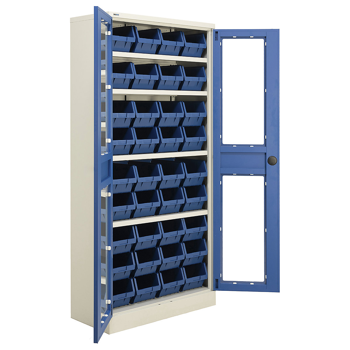 BiGDUG Essentials Steel Workplace Cupboards with Plastic Parts Bins