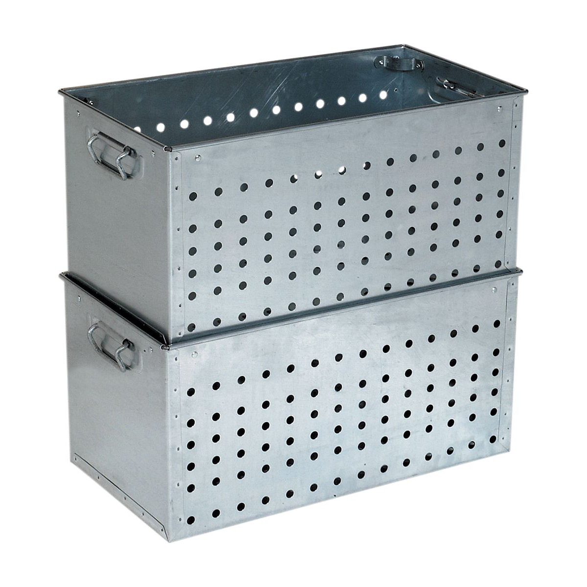 Galvanised Steel Stacking Work Pans Small, Galvanised Steel Stacking Work Pans Small, Galvanised Steel Stacking Work Pan Small 115h x 150w x 230d mm Perforated-1