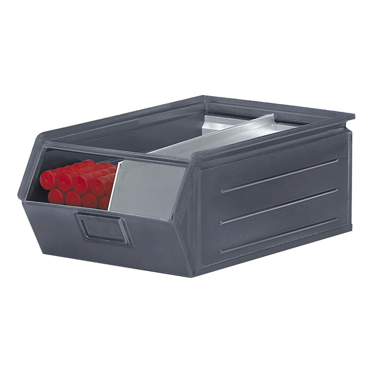 Metal Parts Bins with Grey Painted Finish, Metal Parts Bins with Grey Painted Finish, Metal Parts Bin | Grey | 200h x 310w x 515d mm-0