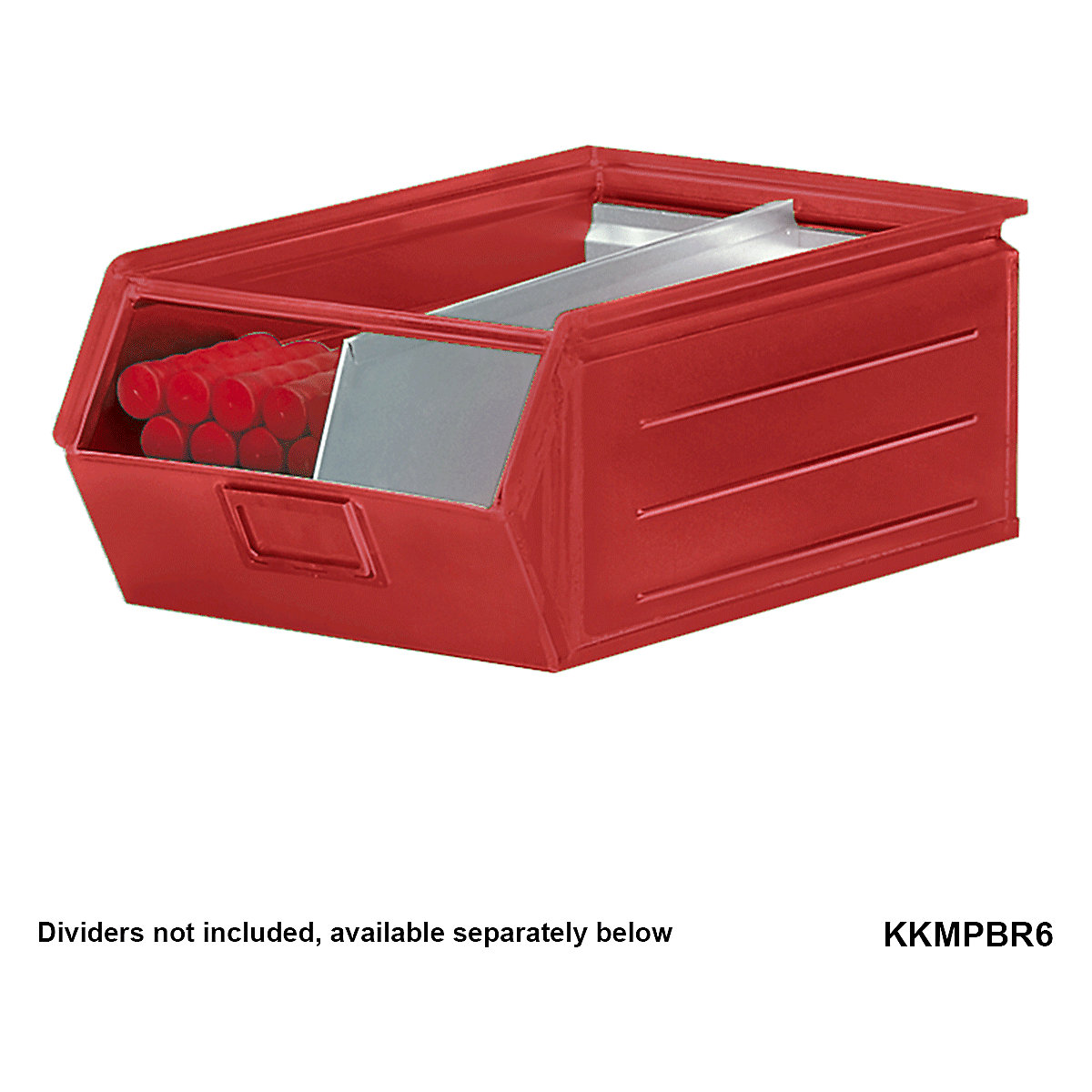 Metal Parts Bins with Red Painted Finish (Product illustration 3)-2