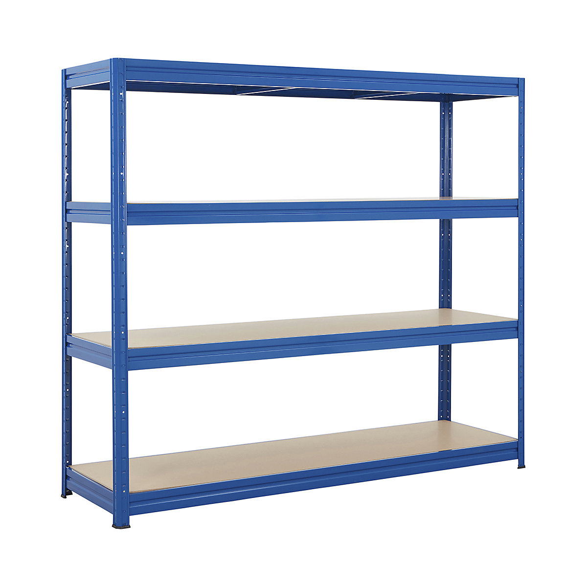 BiGDUG Garage Heavy-Duty Shelving Kit With Large Recycled Plastic Pick Bins, BiGDUG Garage Heavy-Duty Shelving Kit With Large Recycled Plastic Pick Bins, BiGDUG Garage Heavy-Duty Shelving | 1770h x 2000w x 600d mm | Blue | 4 Levels | 500kg UDL | With 12x Large Blue Stacking Pick Bins-0